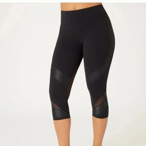 Sweaty Betty Power Mesh Crop Active Wear Black Leggings(XS)